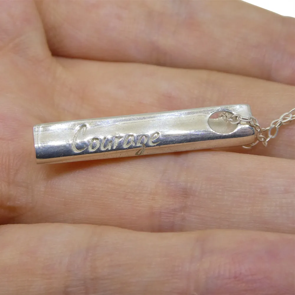 Amethyst & Sterling Silver Care & Courage Pendant and Chain