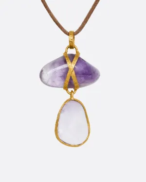 Amethyst Double Drop Necklace