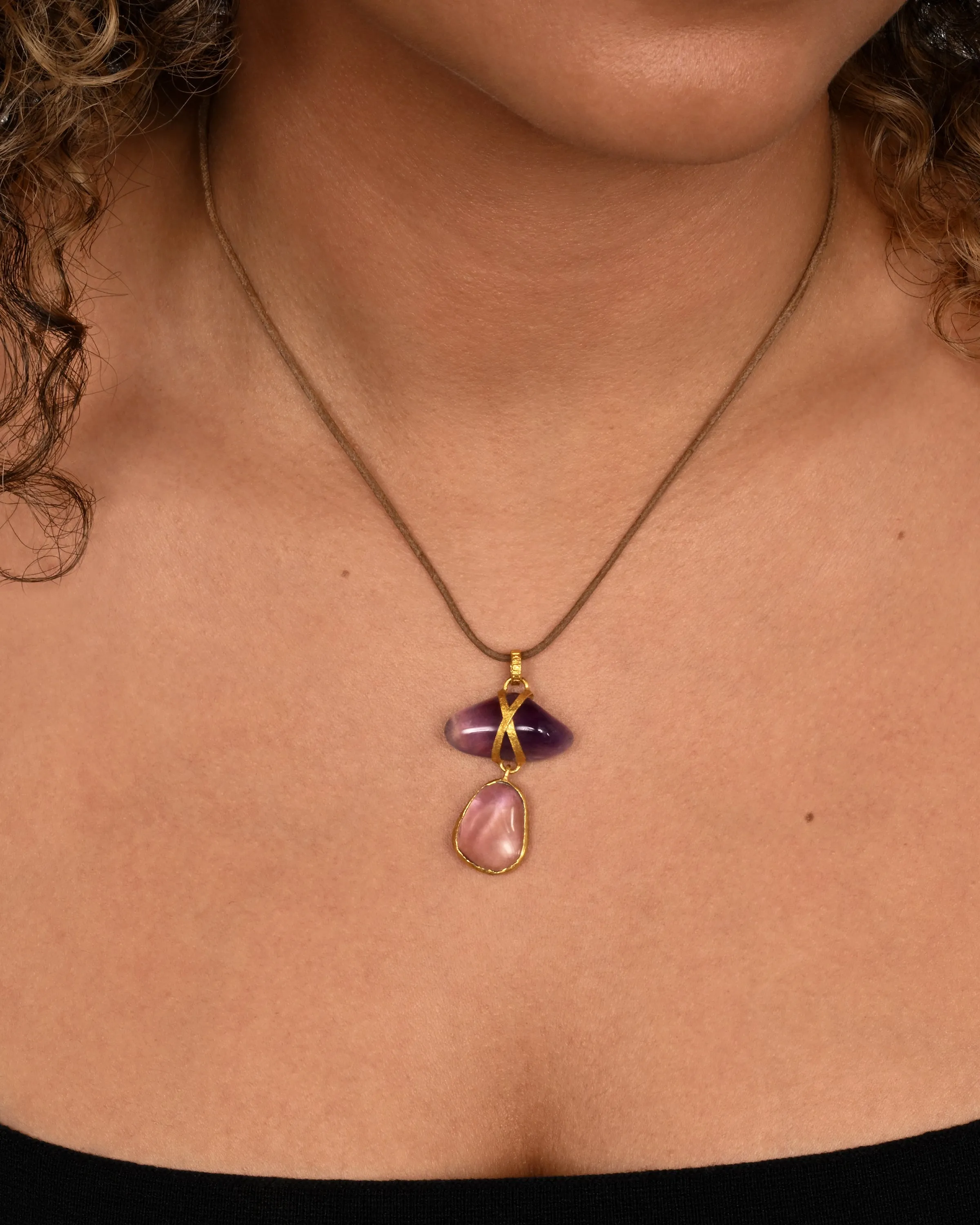 Amethyst Double Drop Necklace