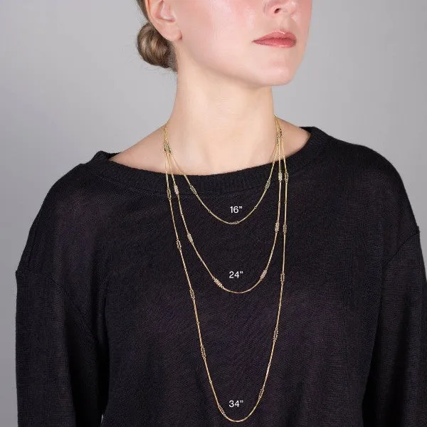 Amáli Champagne Diamond Textile Station Necklace