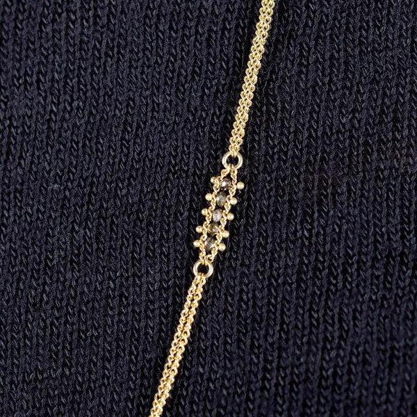 Amáli Champagne Diamond Textile Station Necklace