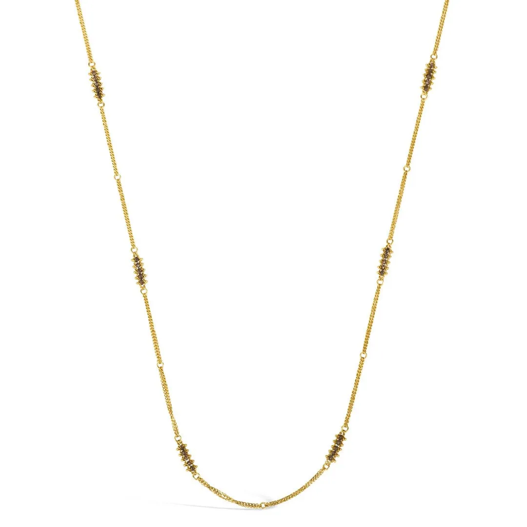 Amáli Champagne Diamond Textile Station Necklace