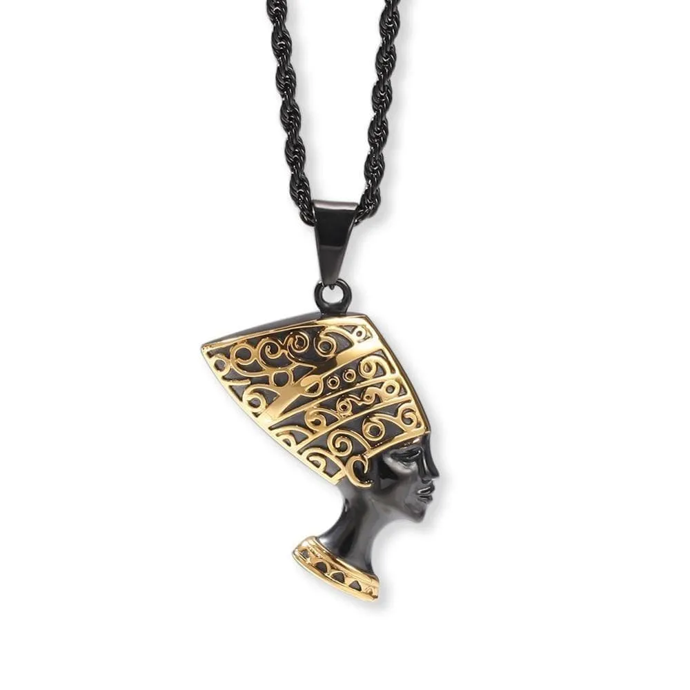 Ancient Egypt Nefertiti 316 Stainless Steel Necklace