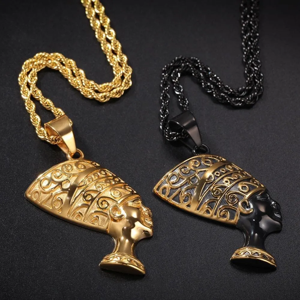 Ancient Egypt Nefertiti 316 Stainless Steel Necklace