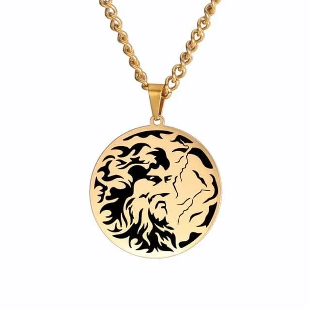 Ancient Greece Zeus Stainless Steel Pendant Necklace