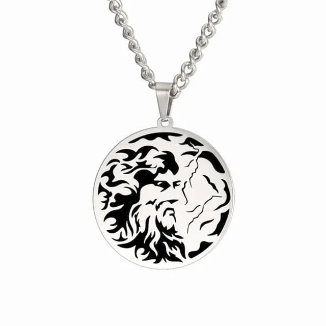 Ancient Greece Zeus Stainless Steel Pendant Necklace
