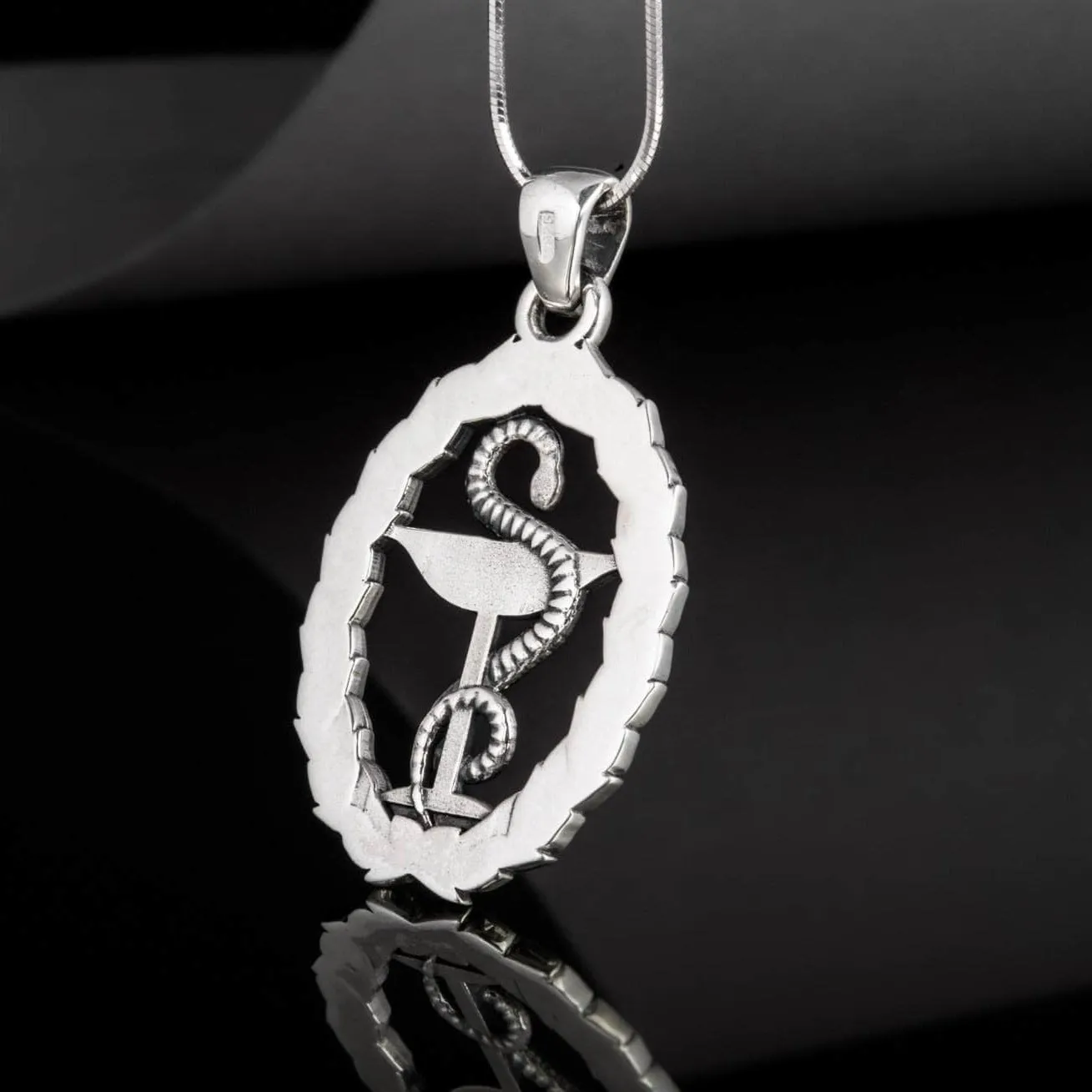 Ancient Greek Bowl of Hygieia Sterling Silver Necklace