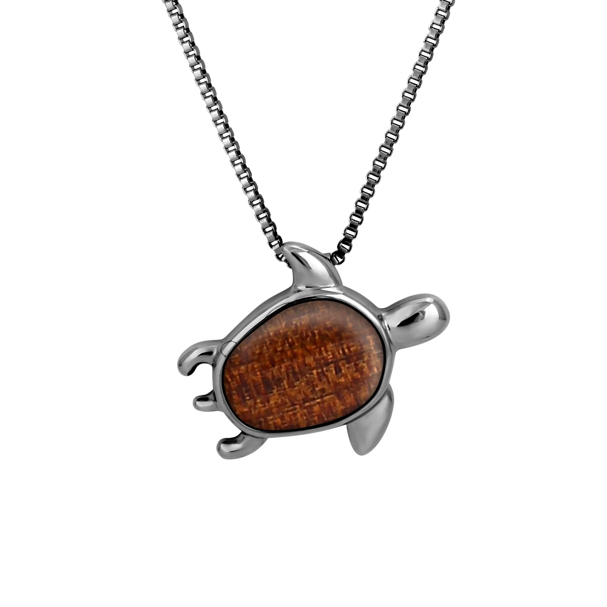 Ancient Kauri Turtle Necklace - Gunmetal