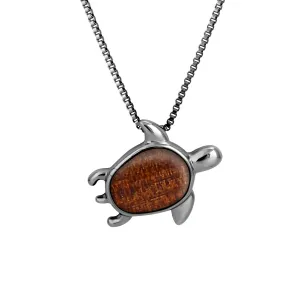 Ancient Kauri Turtle Necklace - Gunmetal