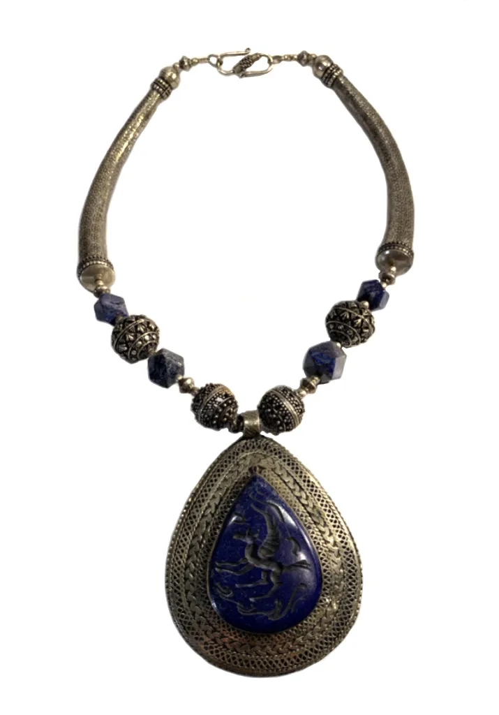 ANCIENT LAPIS PEGASUS NECKLACE