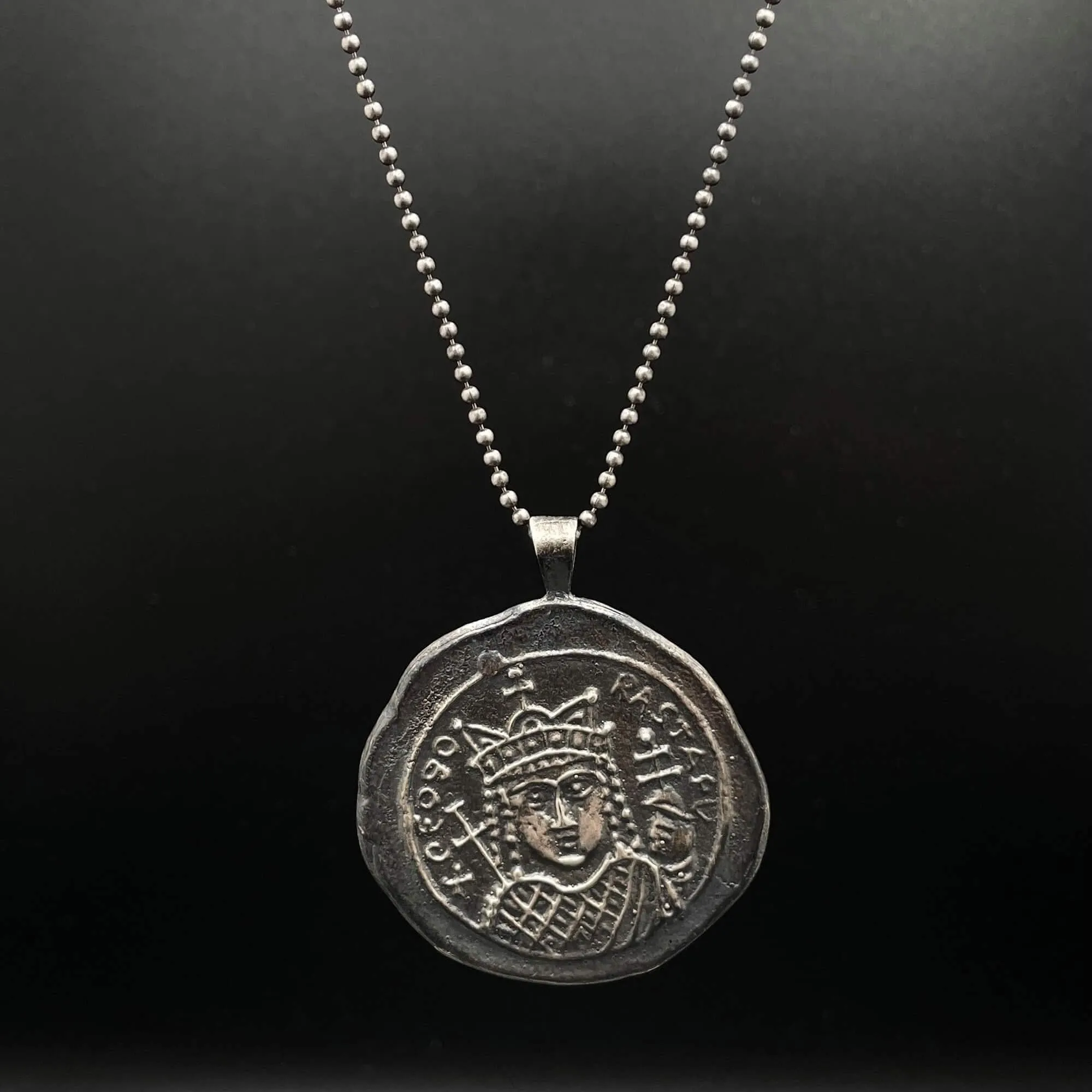 Ancient Rome Byzantine Coin Sterling Silver Necklace