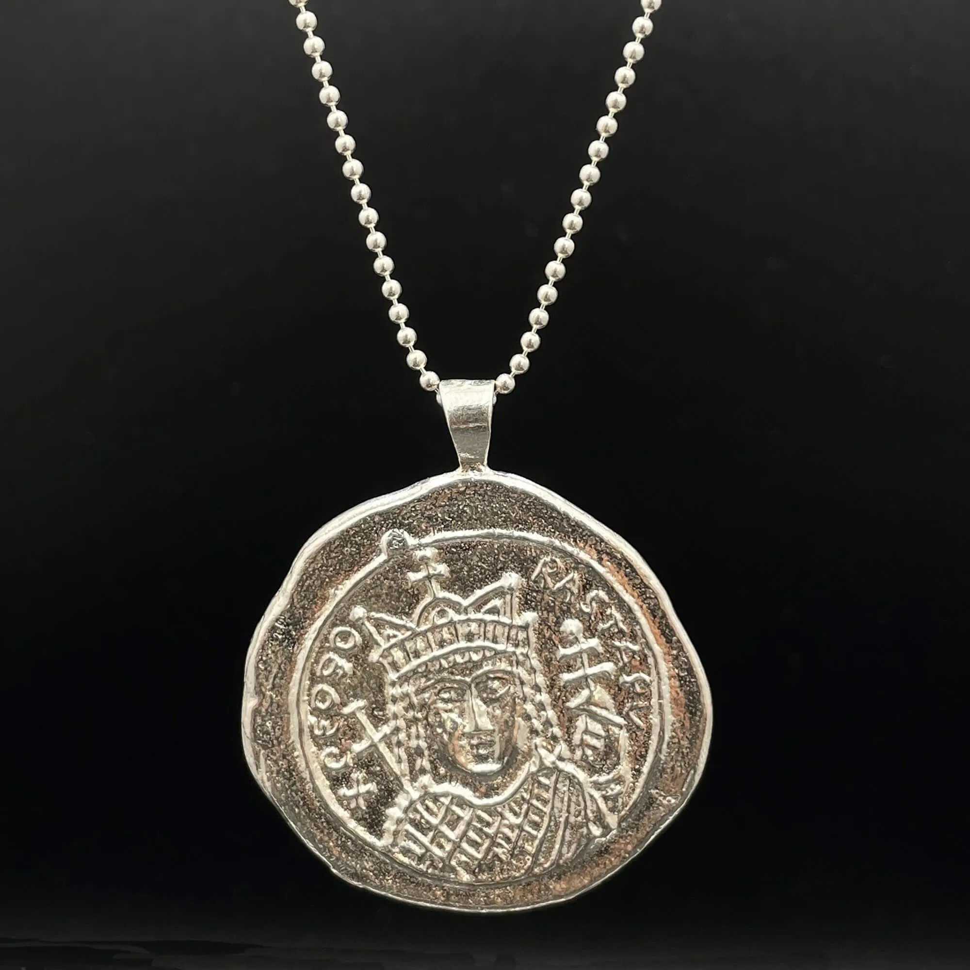 Ancient Rome Byzantine Coin Sterling Silver Necklace