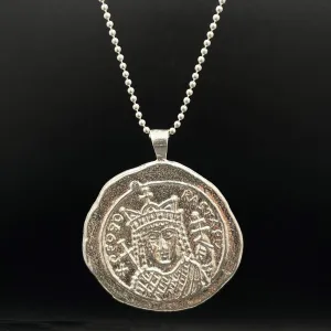 Ancient Rome Byzantine Coin Sterling Silver Necklace