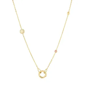 Ania Haie Gold Star Rose Quartz Charm Connector Necklace
