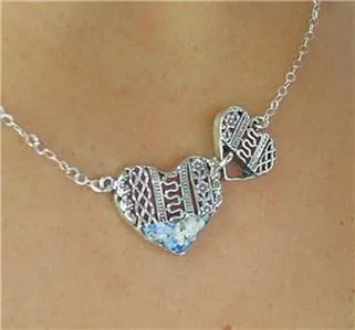 Antique Roman Glass Heart Necklace 925 Silver Handmade Hadar Designers (as 505911