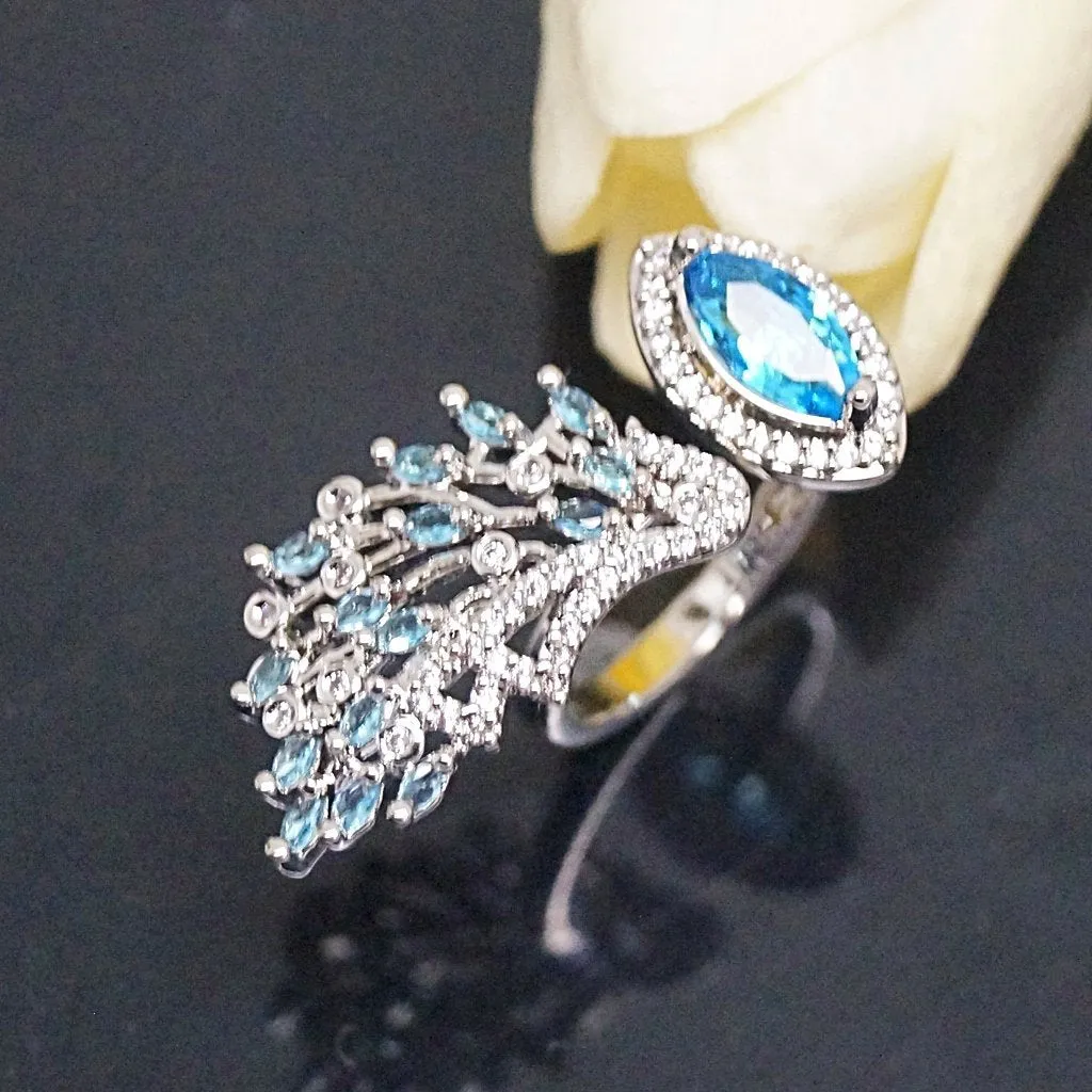 Aquamarine Adjustable Ring