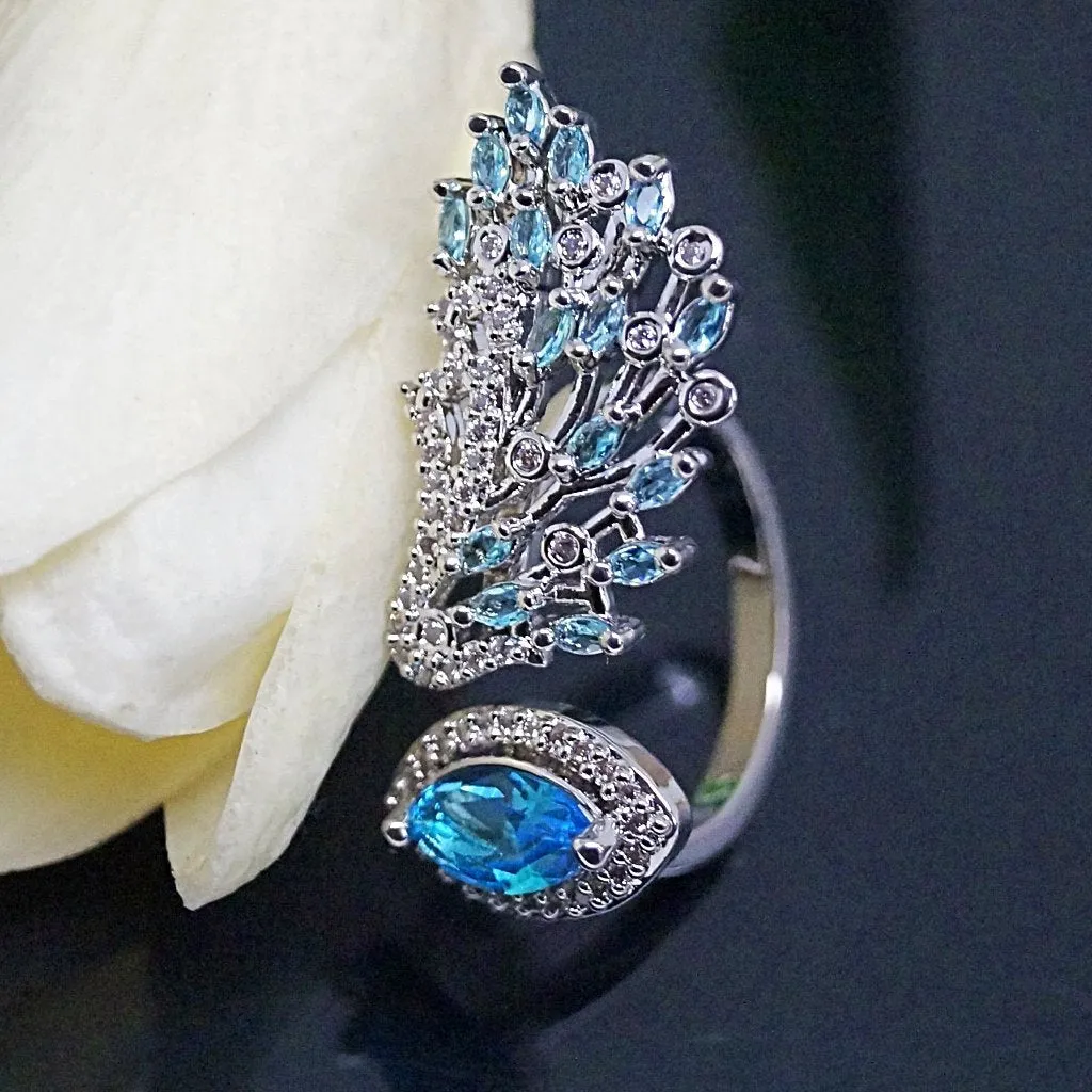 Aquamarine Adjustable Ring