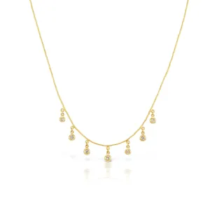 ARA 24k Diamond Drop Dangle Necklace
