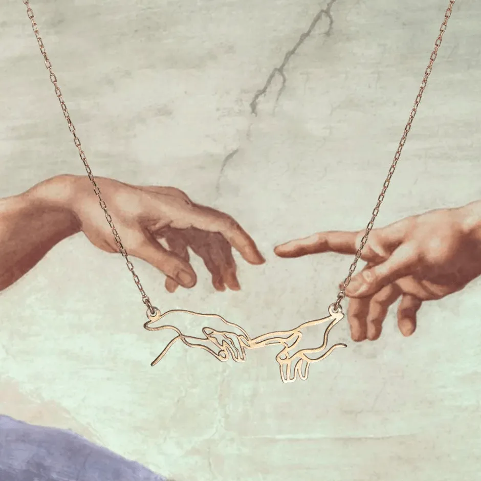 Art Necklace Creation of Man Sterling Silver Jewelry