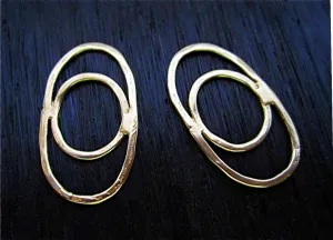 Artisan Handmade Gold Bronze Jewelry Link and Connector (set of 2)