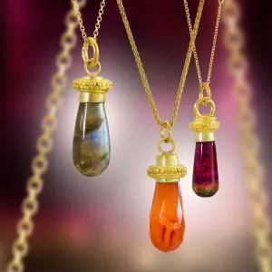 Atmosphere Teardrop Pendants in 22K