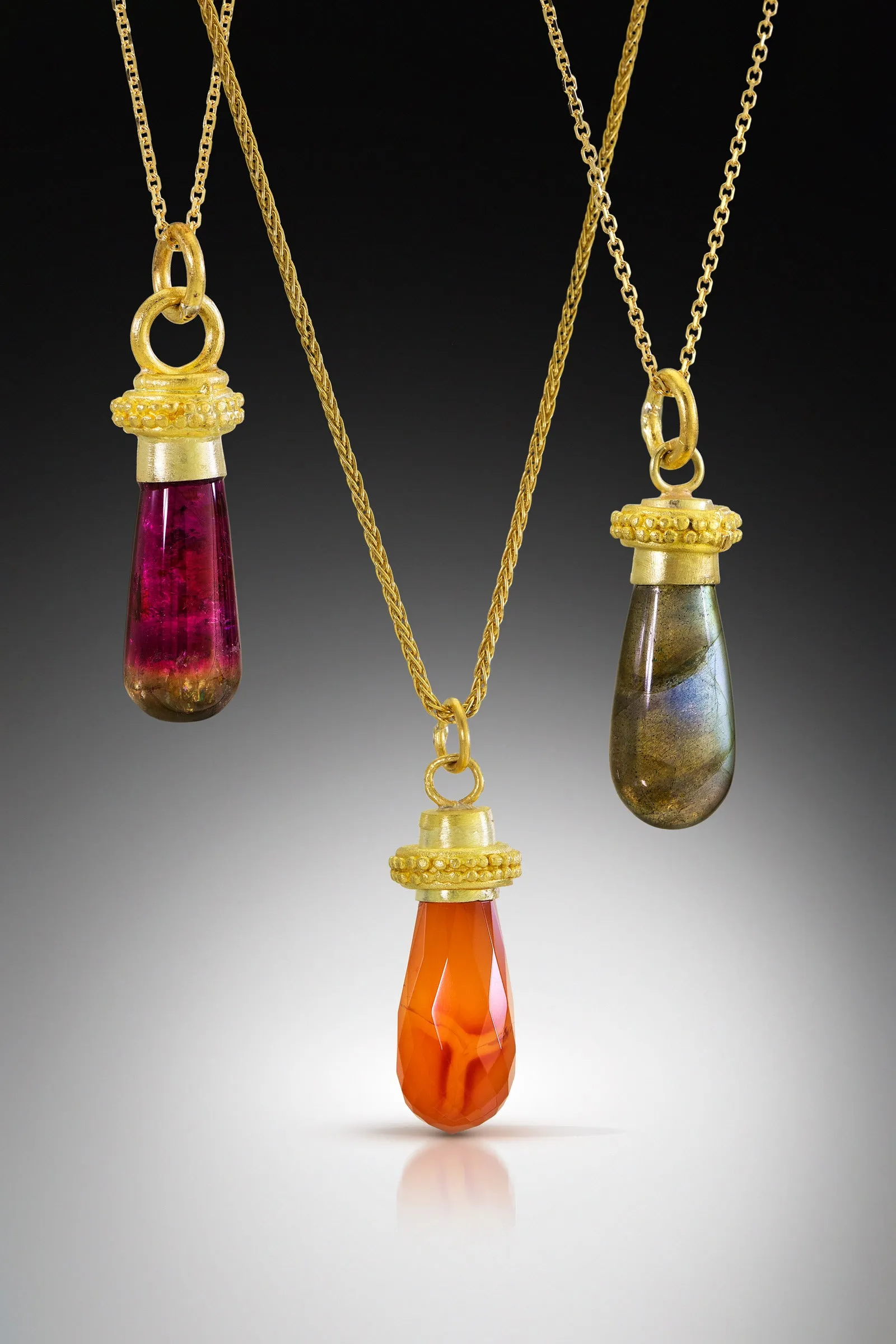 Atmosphere Teardrop Pendants in 22K