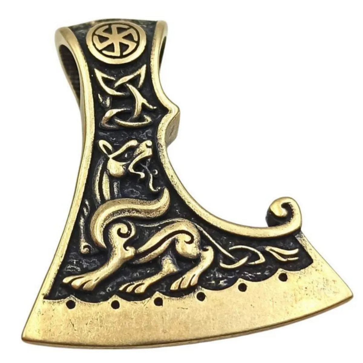 Axe of Perun bronze pendant