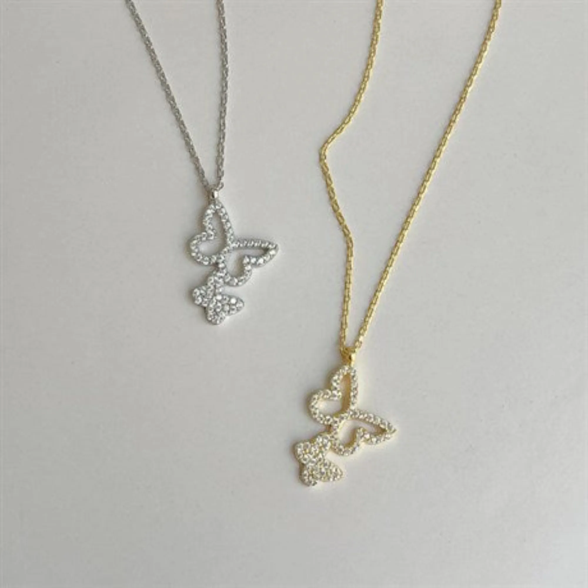 Back to Back Butterfly Necklace
