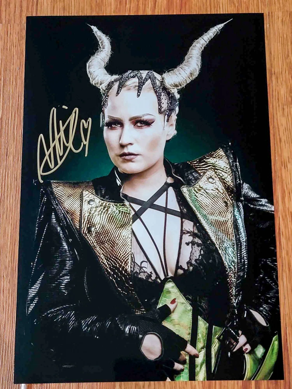 Battle Beast: Noora: Iconic Green 2 - limited edition signed 8x12 crystal pearl print