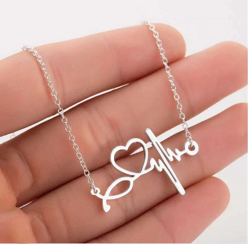 Beautiful Nurse Necklace infused with Hearts, a Pulse & a Stethoscope!
