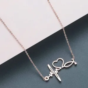 Beautiful Nurse Necklace infused with Hearts, a Pulse & a Stethoscope!