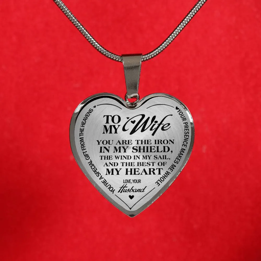 BEST OF MY HEART FOR MY WIFE LUXURY HEART NECKLACE