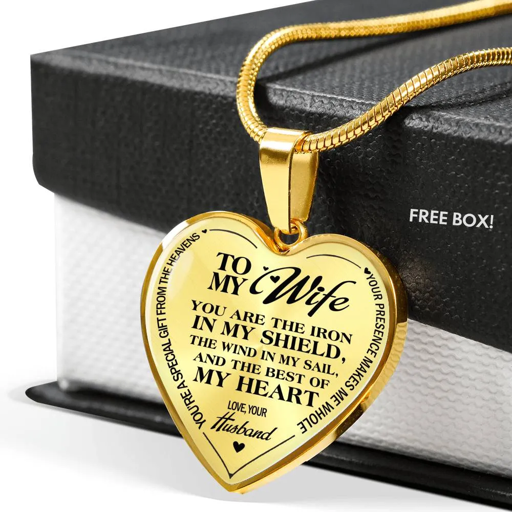 BEST OF MY HEART FOR MY WIFE LUXURY HEART NECKLACE