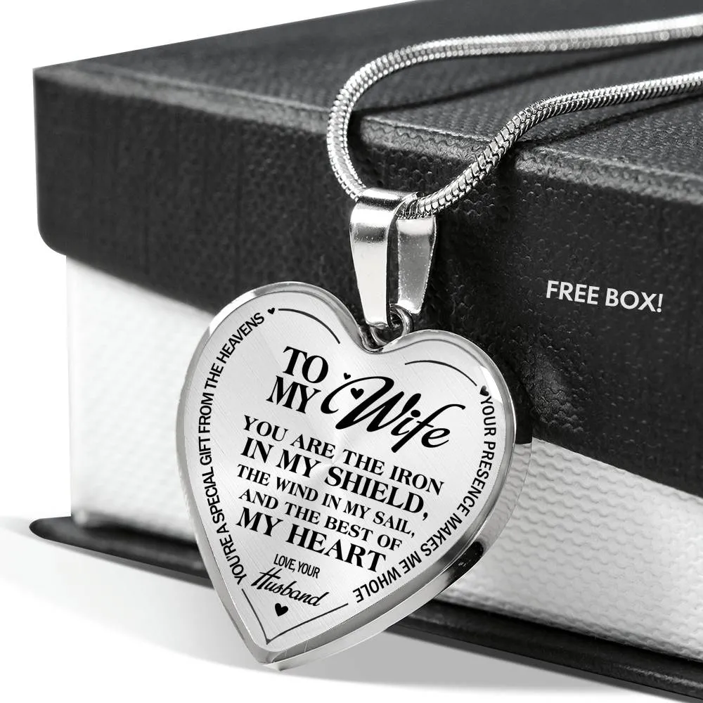 BEST OF MY HEART FOR MY WIFE LUXURY HEART NECKLACE