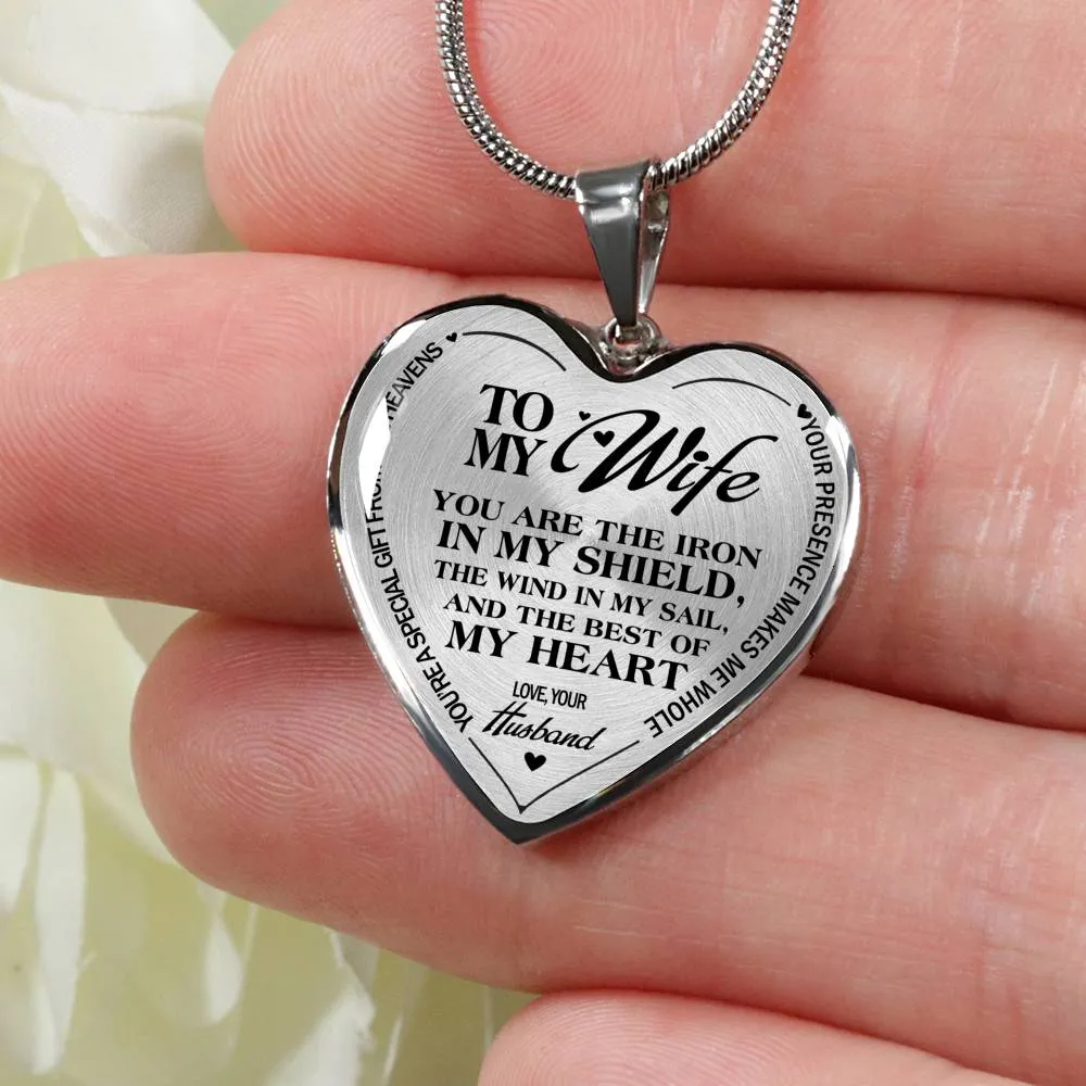 BEST OF MY HEART FOR MY WIFE LUXURY HEART NECKLACE