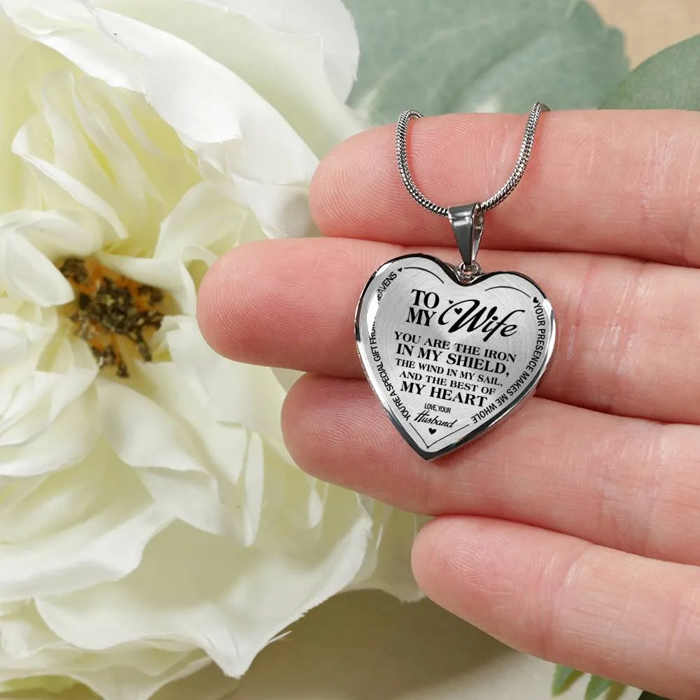 BEST OF MY HEART FOR MY WIFE LUXURY HEART NECKLACE