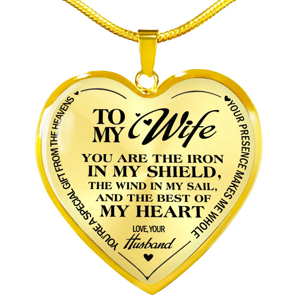 BEST OF MY HEART FOR MY WIFE LUXURY HEART NECKLACE