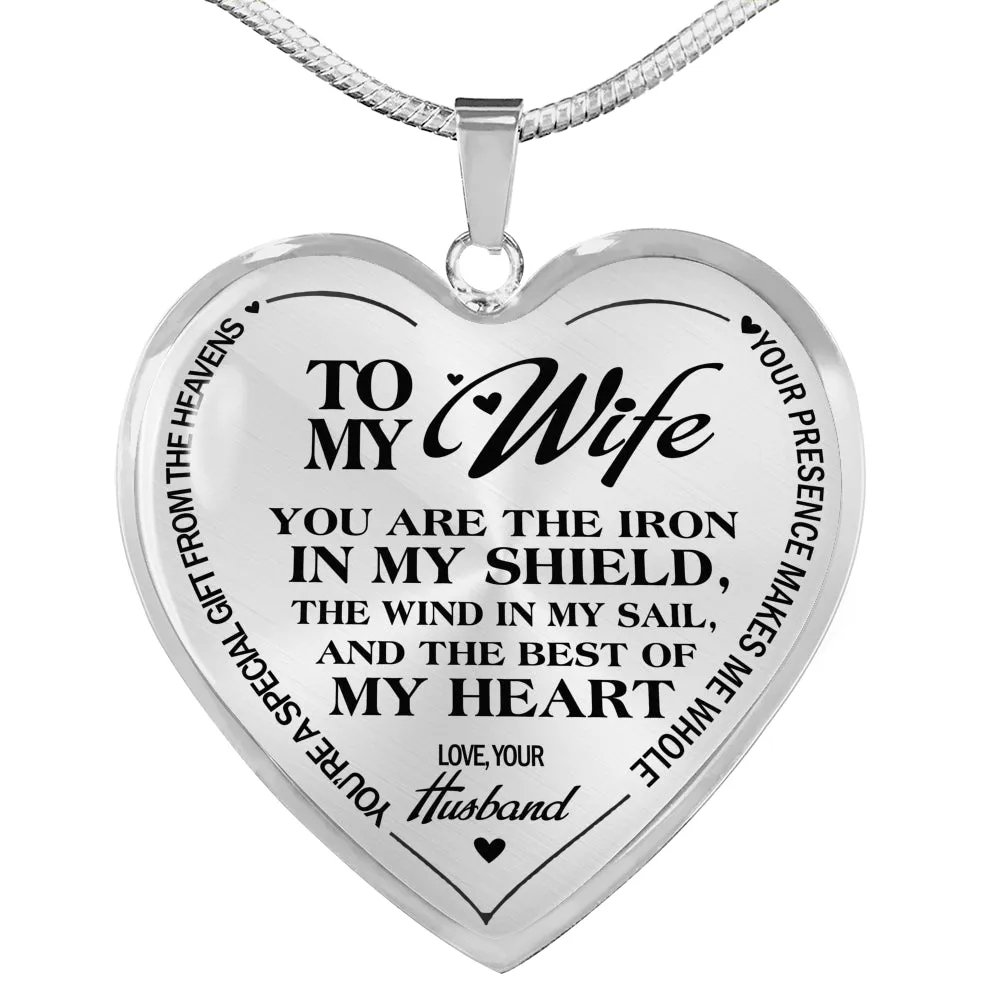BEST OF MY HEART FOR MY WIFE LUXURY HEART NECKLACE