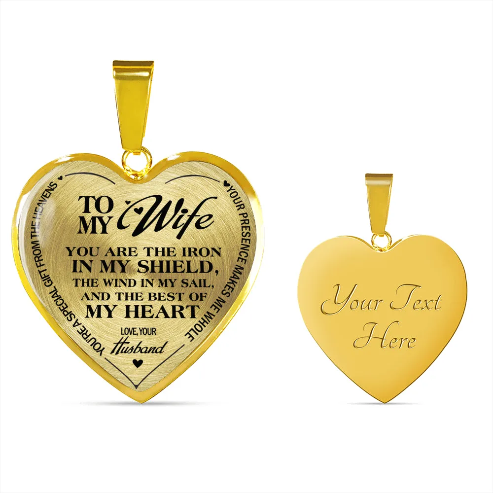 BEST OF MY HEART FOR MY WIFE LUXURY HEART NECKLACE
