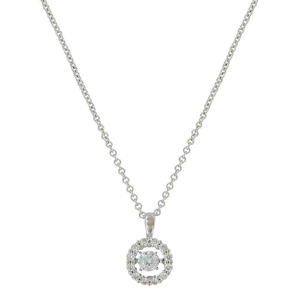 BGNC3869RG Necklace - Dancing CZ  Halo RG
