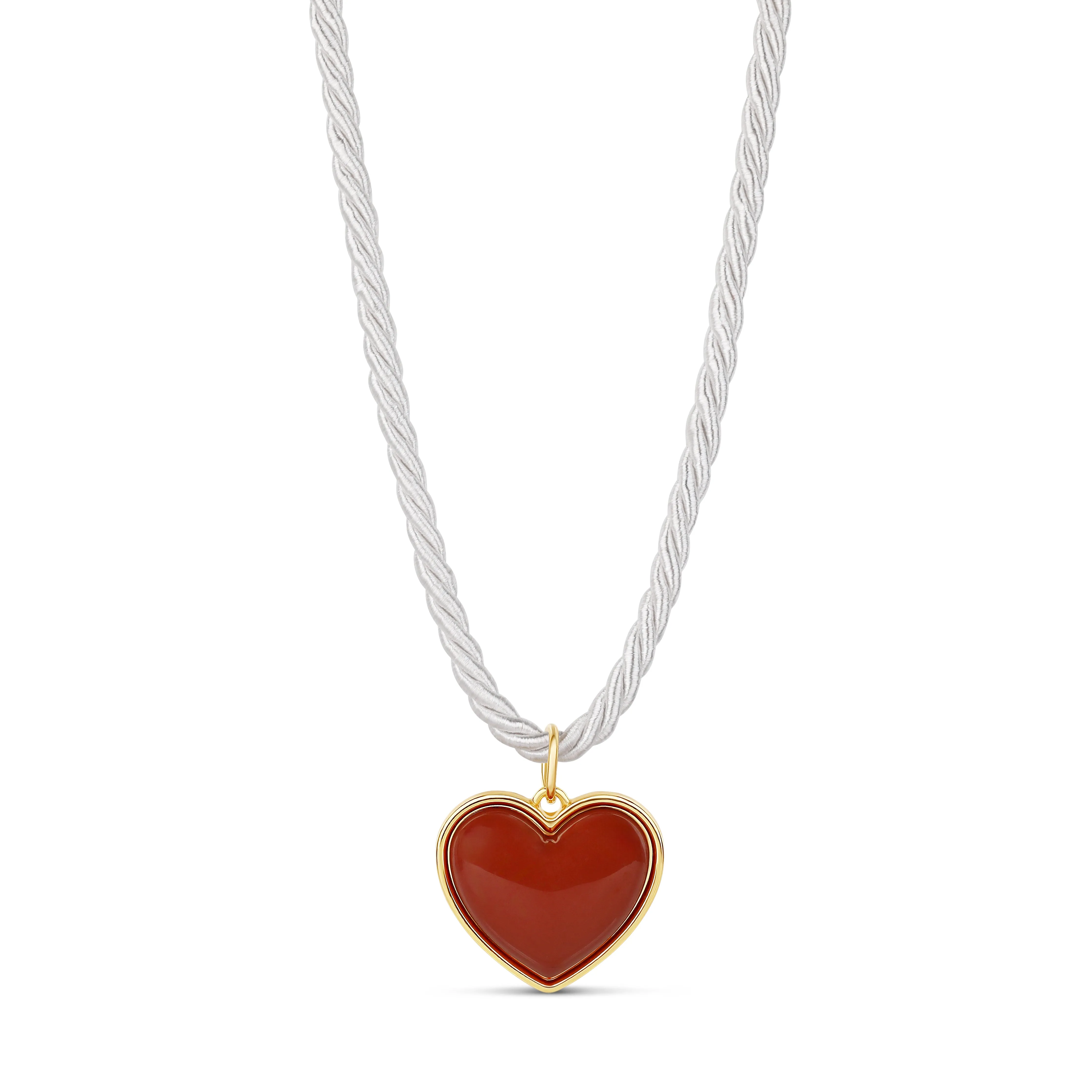 Bold Heart Cord Pendant Necklace