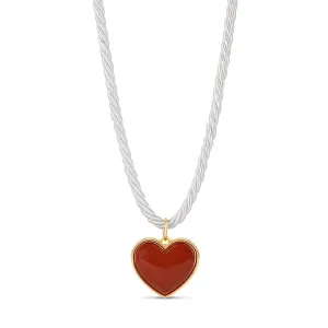Bold Heart Cord Pendant Necklace