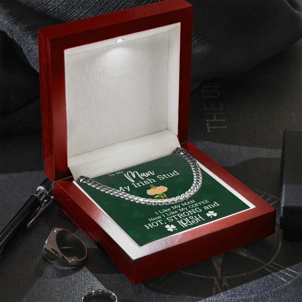 Boyfriend Gift For Men - My Irish Stud Chain Link Necklace