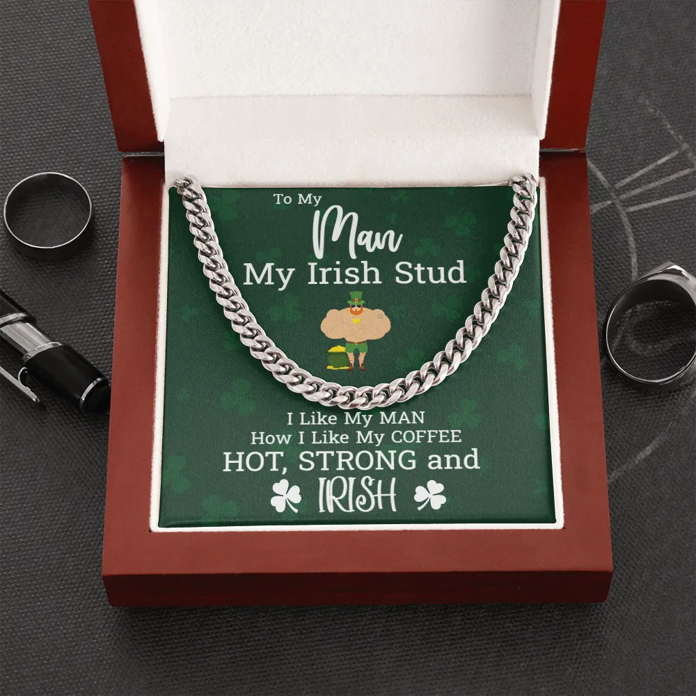 Boyfriend Gift For Men - My Irish Stud Chain Link Necklace