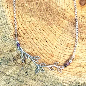Branch Necklace with Rutilated Quartz