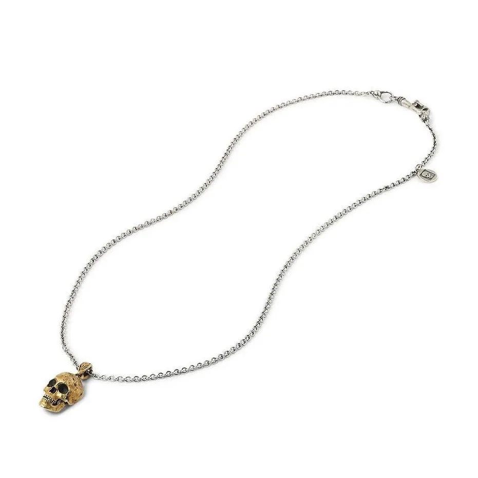 Brass Skull Pendant Necklace