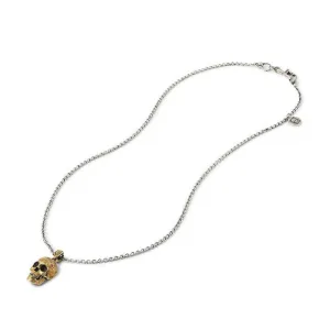 Brass Skull Pendant Necklace