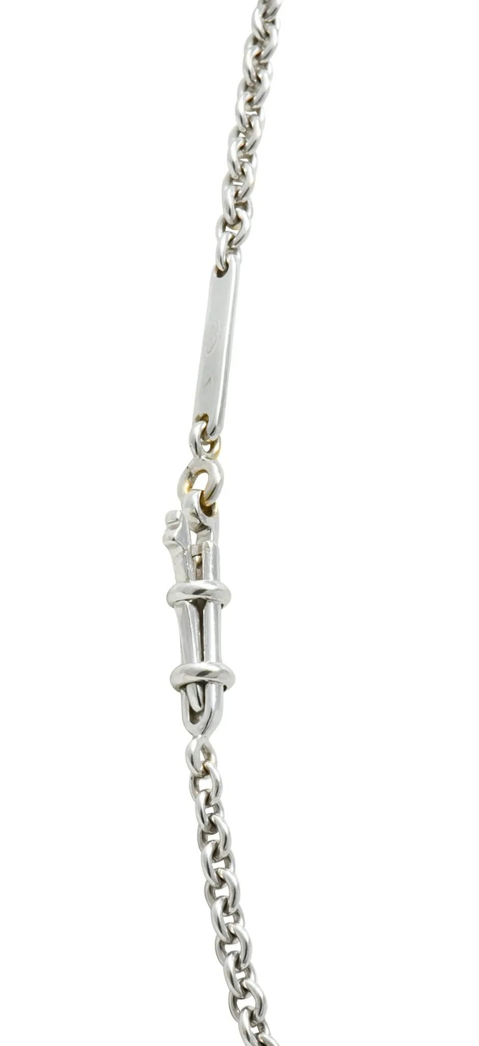Cartier Diamond 18 Karat White Gold Contemporary French Solitaire Necklace