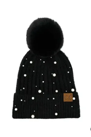 C.C. Pearl Beanie - Black