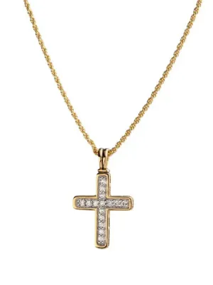 Celebration Collection - Pavé Gold Cross Necklace